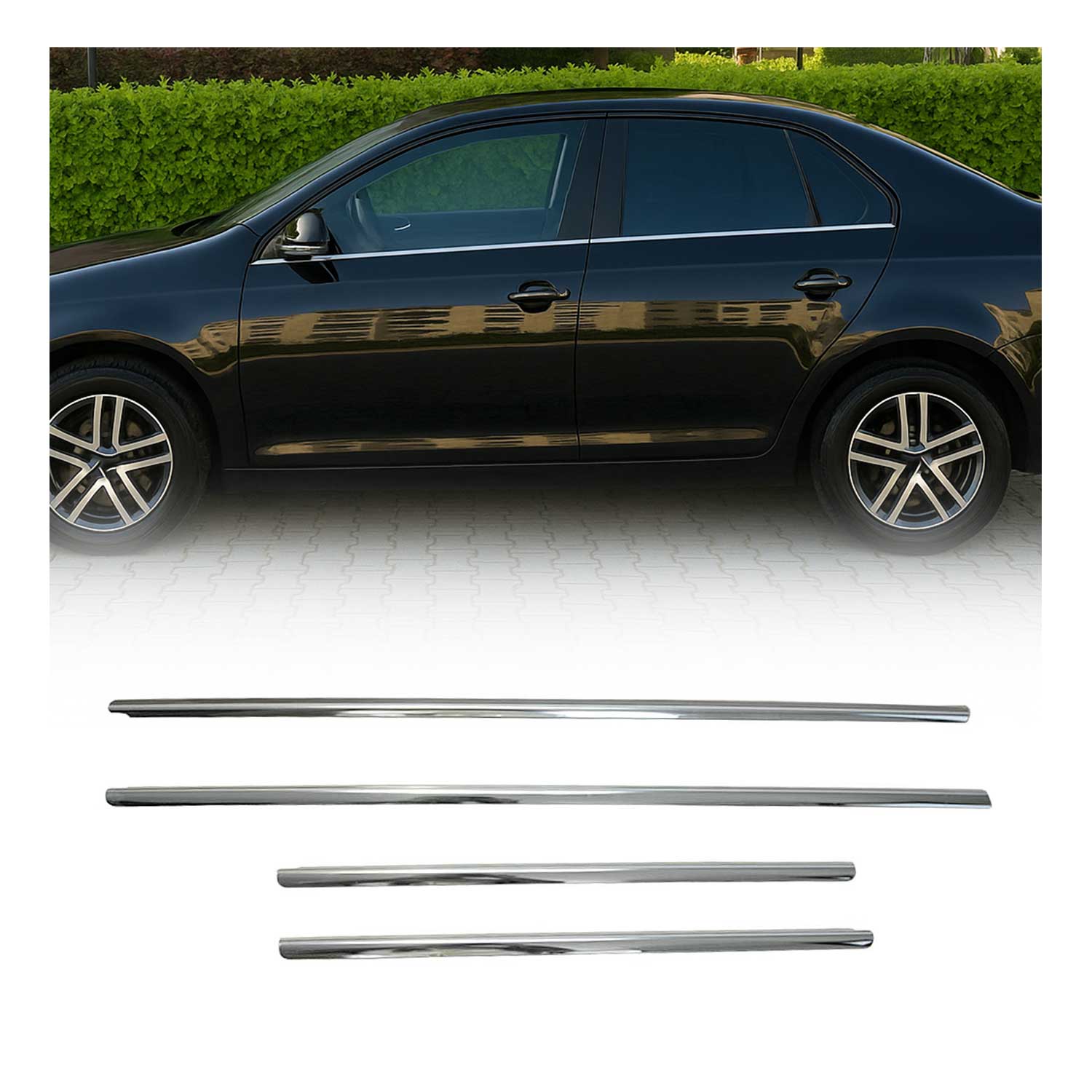 Fensterleisten Zierleisten für VW Jetta 2010-2018 Edelstahl Chrom 6tlg