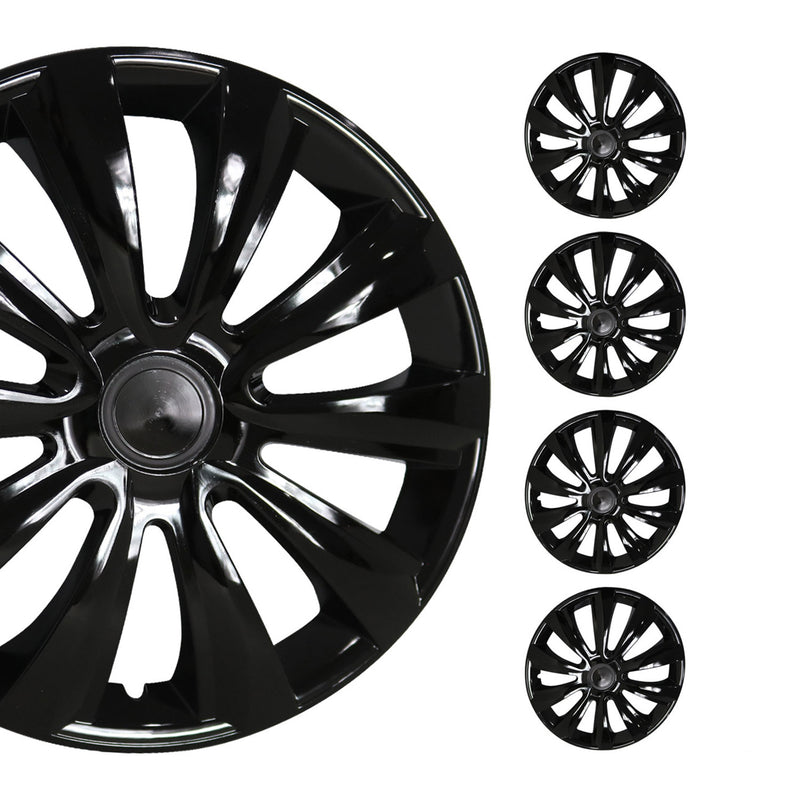 4x Radkappen Radzierblenden Radblenden Radkappensatz für Auto 16" Zoll Schwarz