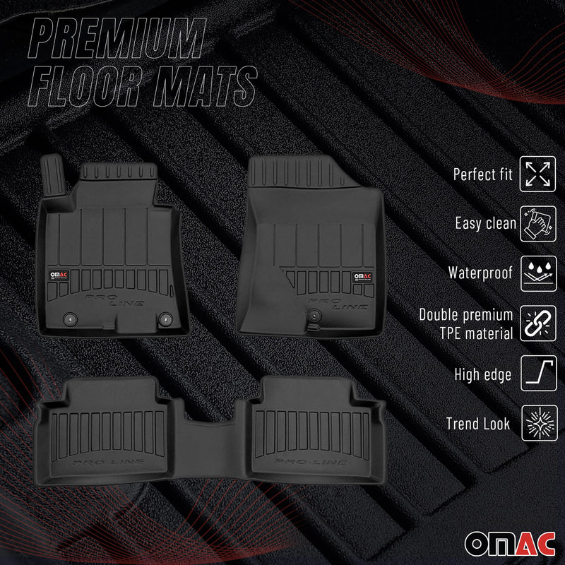 OMAC Gummi Fußmatten für Hyundai i30 2011-2017 Premium TPE Automatten Schwarz 3x