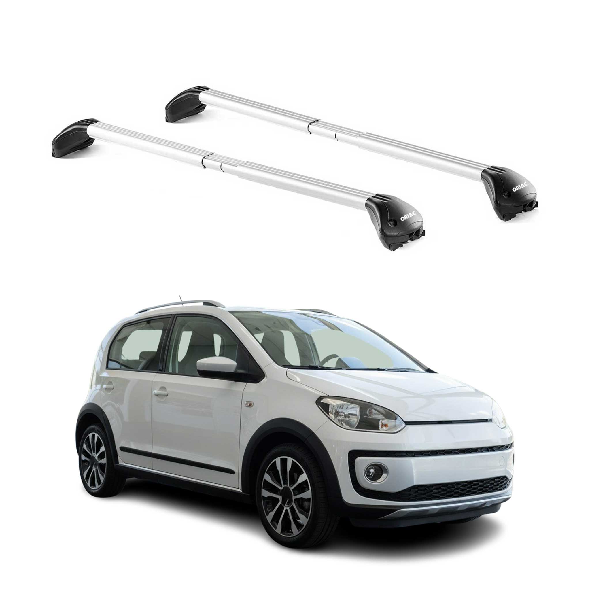 Dachträger Grundtäger für VW Cross Up! 2012-2019 5tür 100kg Alu Silber 2 tlg ABE