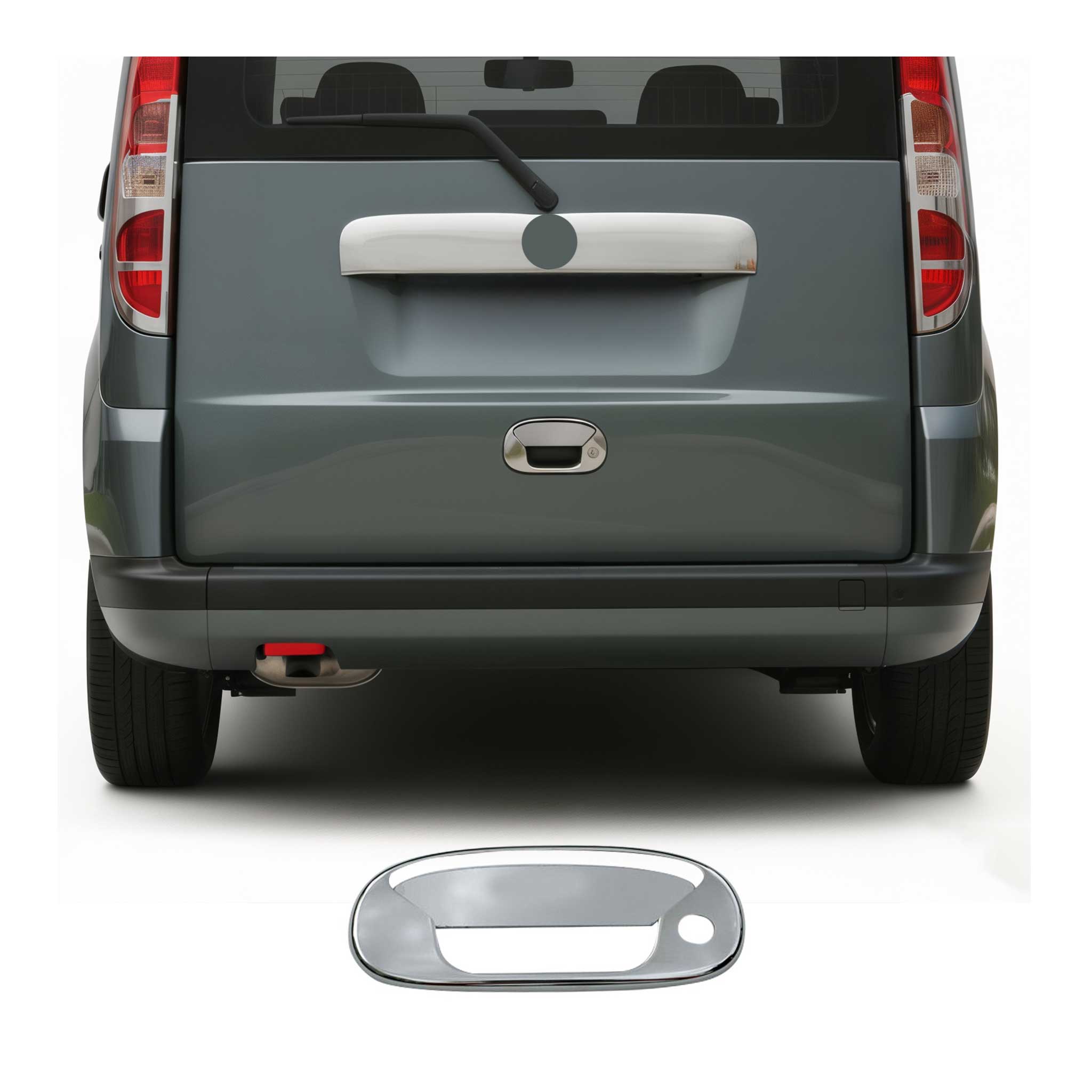 Heckklappe Kofferraumöffner Griff für Fiat Doblo 2000-2010 Edelstahl Chrom 2tlg