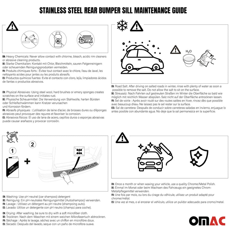 Ladekantenschutz Stoßstange für Opel Vivaro 2019-2025 L3 Radstand Chrom Dunkel