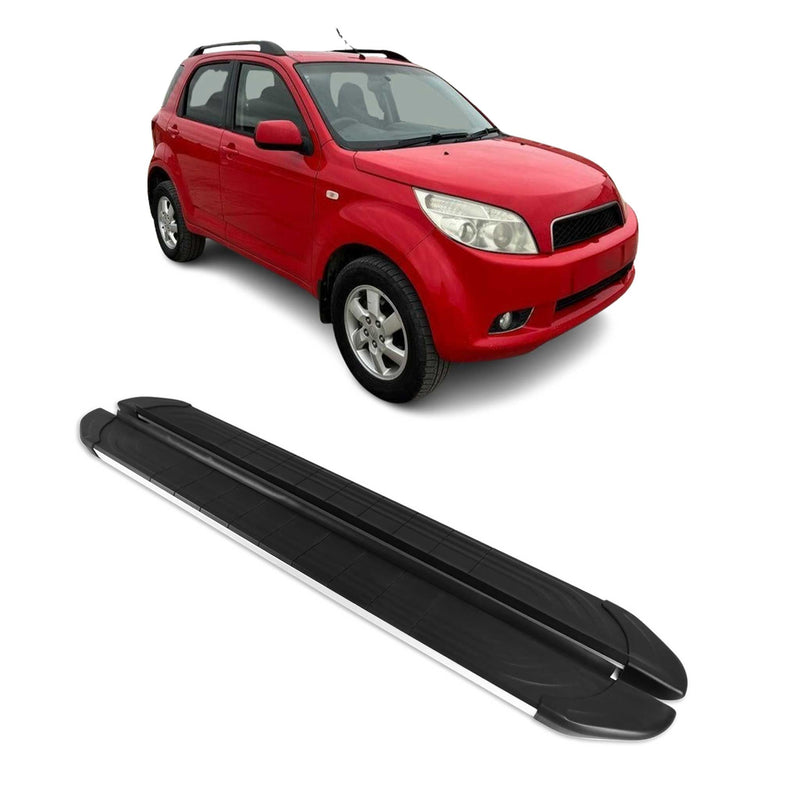 Trittbretter Seitenschweller für Daihatsu Terios 2005-2016 Alu Schwarz Grau
