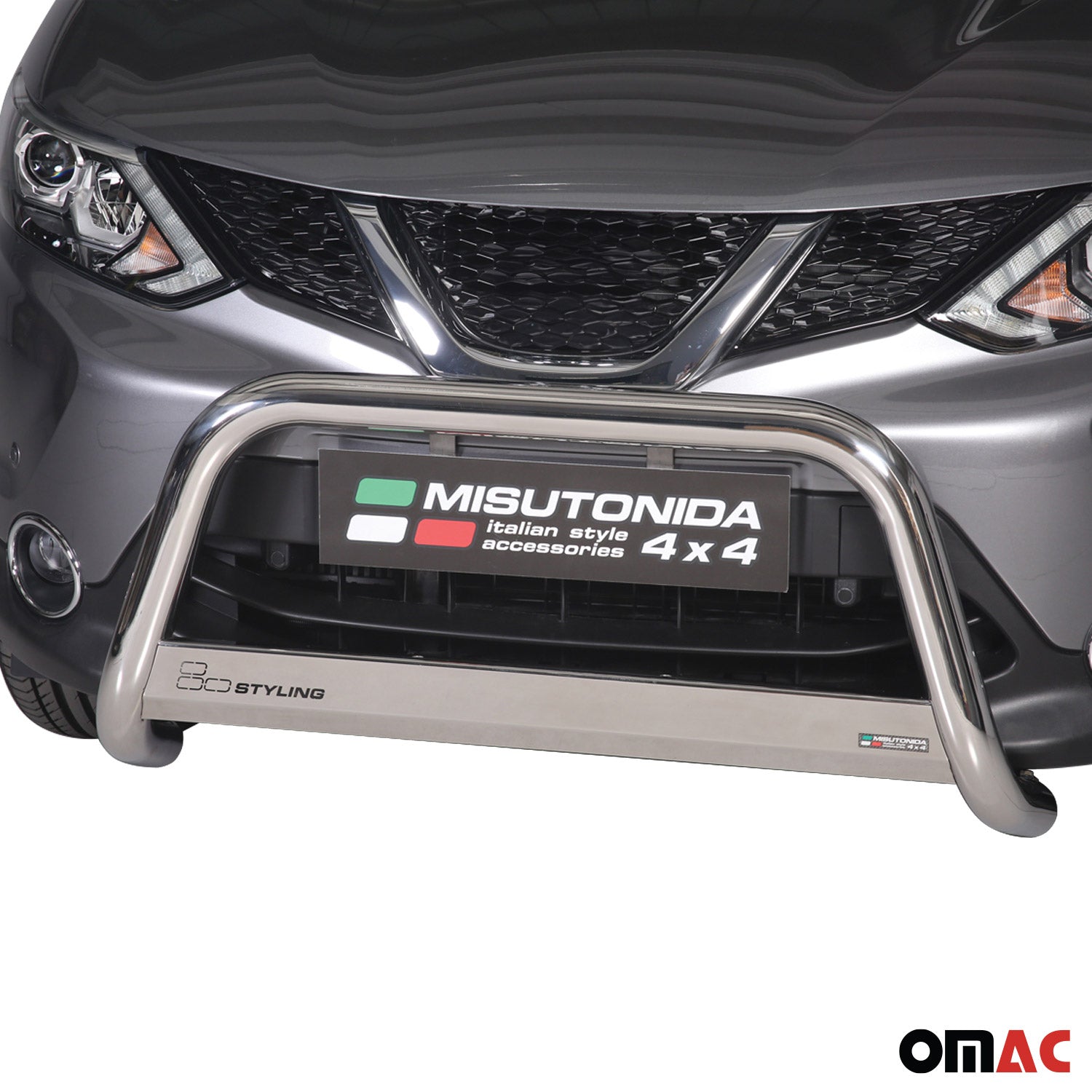 Frontbügel Frontschutzbügel für Nissan Qashqai 2017-2021 ø63mm Stahl Silber