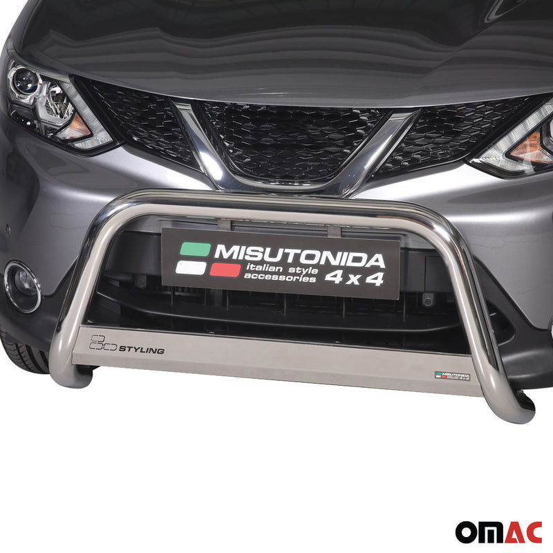Frontbügel Frontschutzbügel für Nissan Qashqai 2017-2021 ø63mm Stahl Silber