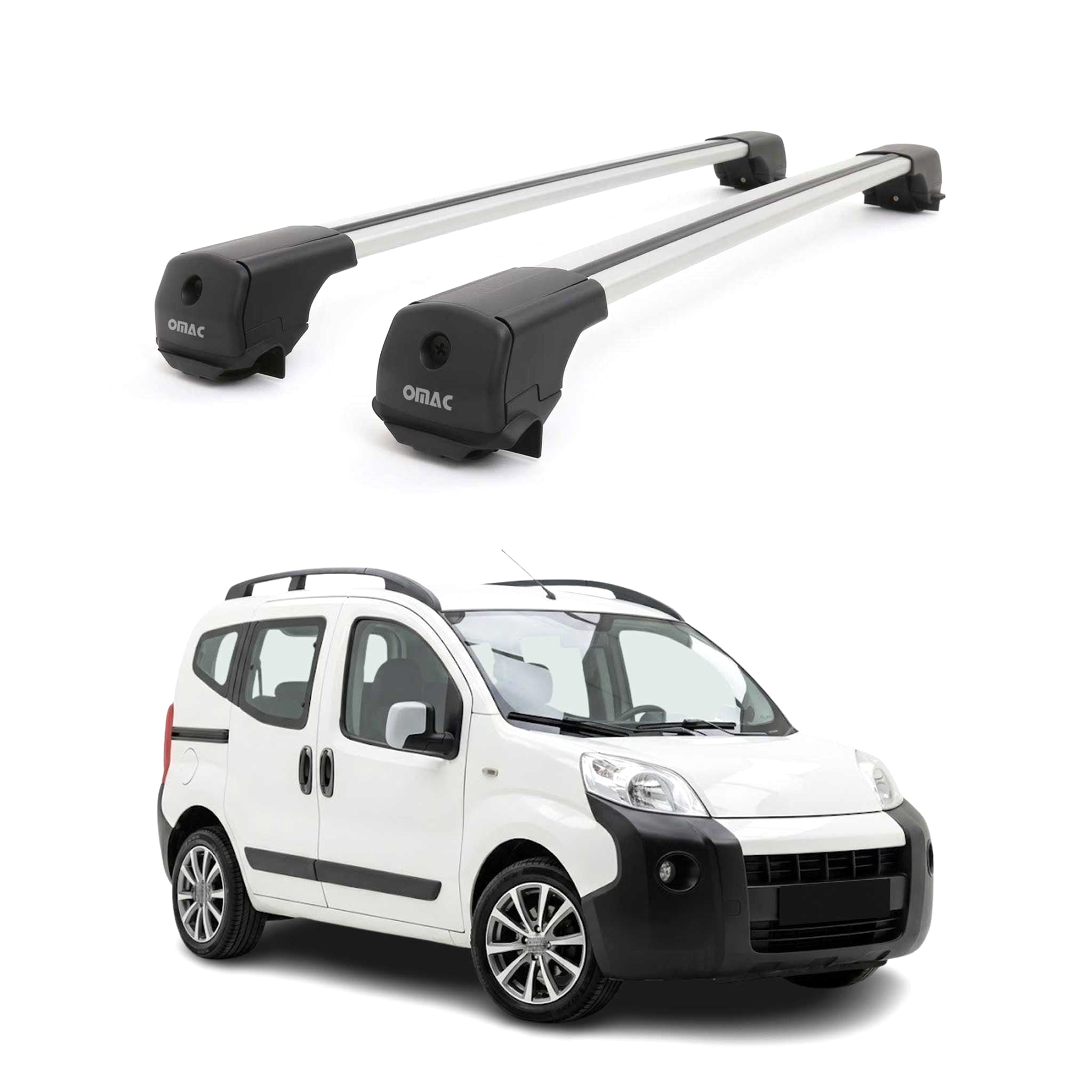 Dachträger Grundträger für Citroen Nemo 2008-2017 Aluminium 75kg Grau 2tlg