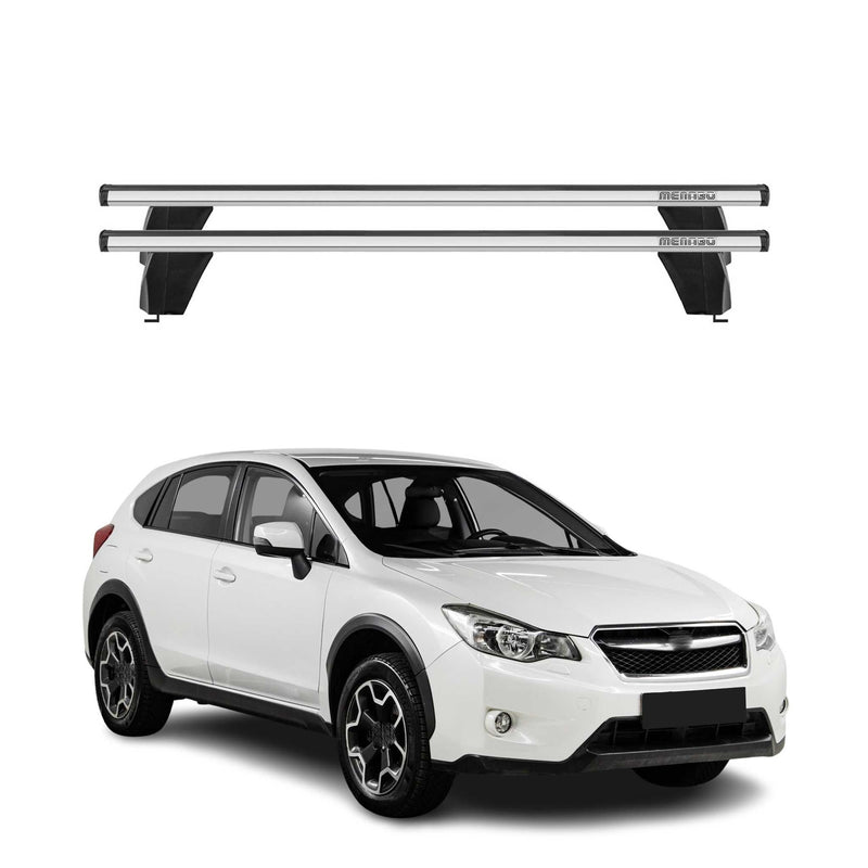 Menabo Dachträger Grundtäger für Subaru XV mk1 2012-2017 75kg Alu Silber 2 tlg