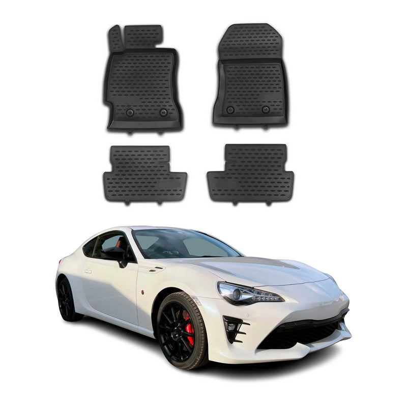 OMAC Gummimatten Fußmatten für Toyota GT 86 2012-2021 TPE Automatten Schwarz 4x