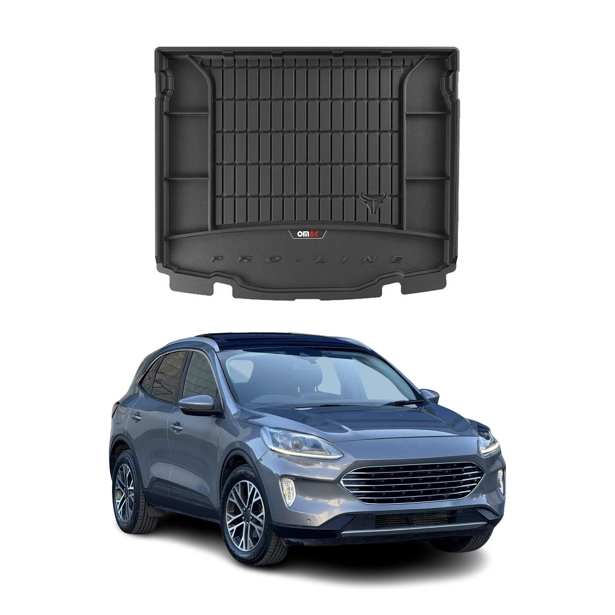 OMAC Gummi Kofferraumwanne für Ford Kuga III 2019-2026 Laderaumwanne TPE Schwarz