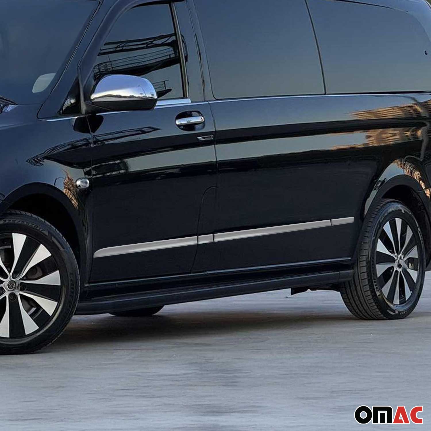 Seitentürleiste Türschutz für Mercedes Vito W447 Doppeltür L3 Langer Edelstahl