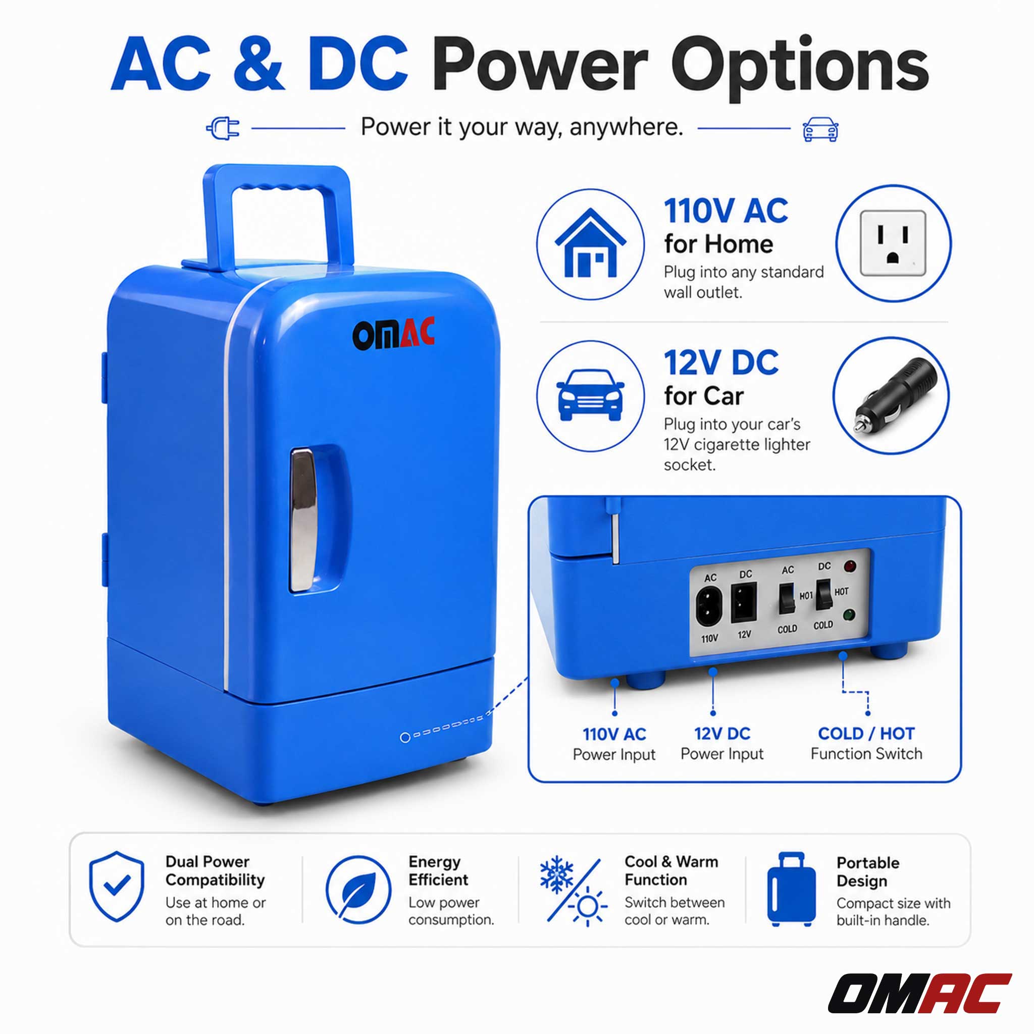 Mini Kühlschrank 4 Liter Kühler & Wärmer 12V DC Portable für Auto