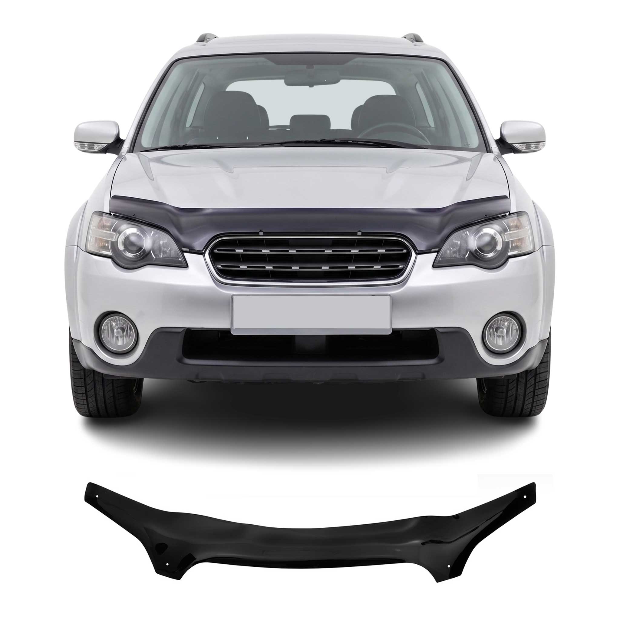 Motorhaube Deflektor Steinschlagschutz für Subaru Legacy IV 2003-2009 Schwarz