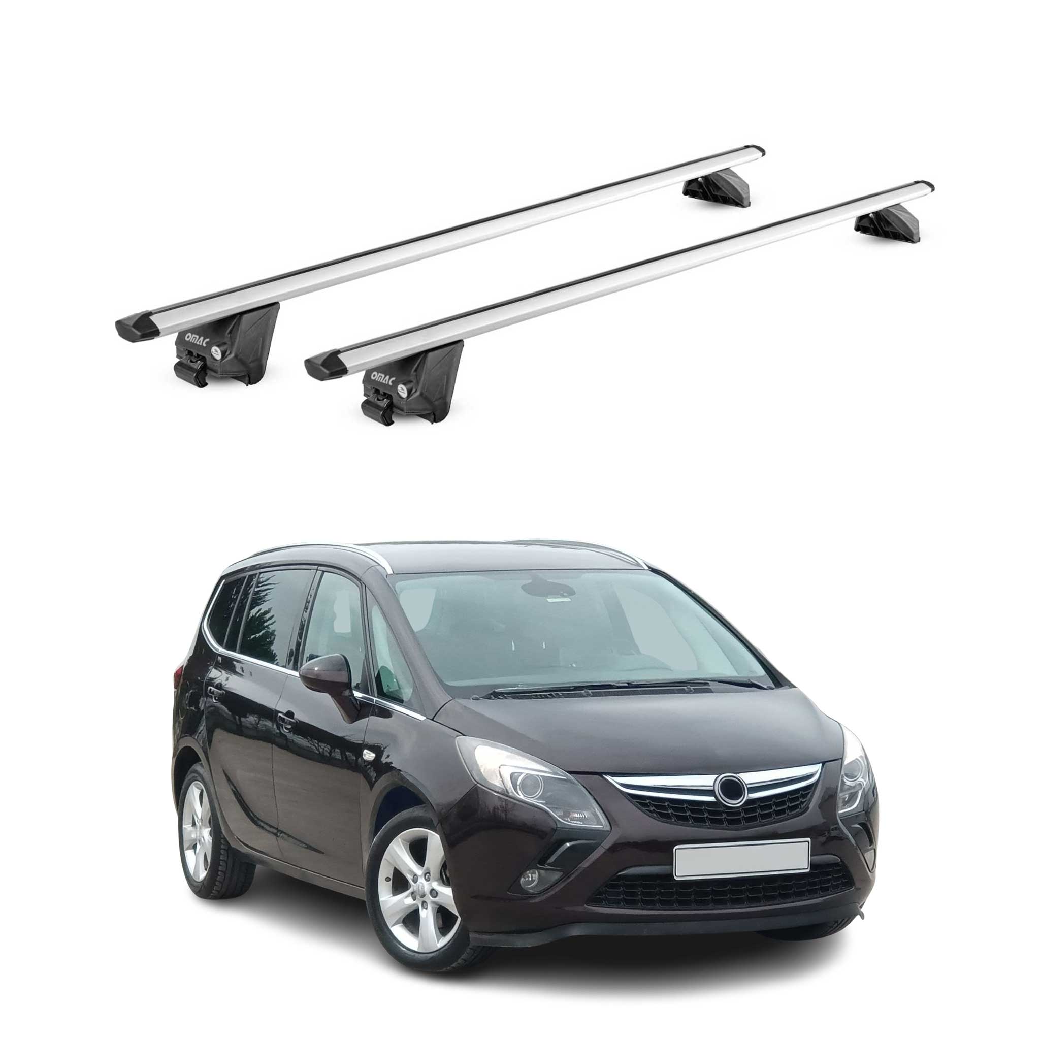 Dachträger Grundtäger für Opel Zafira C Tourer 2011-2019 100kg Alu Grau 2tlg ABE