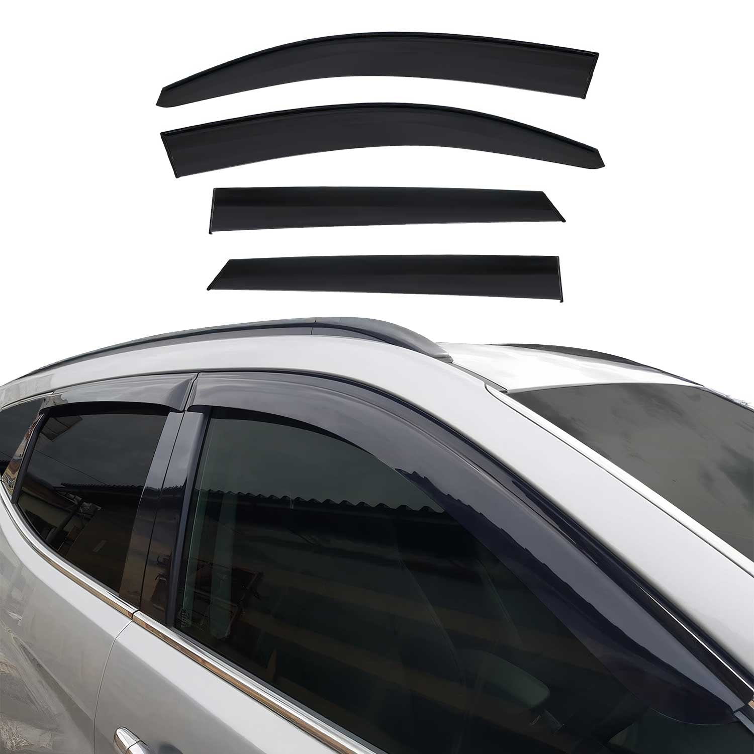 4x Windabweiser Regenabweiser für Hyundai Tucson 2015-2020 Acryl Dunkel