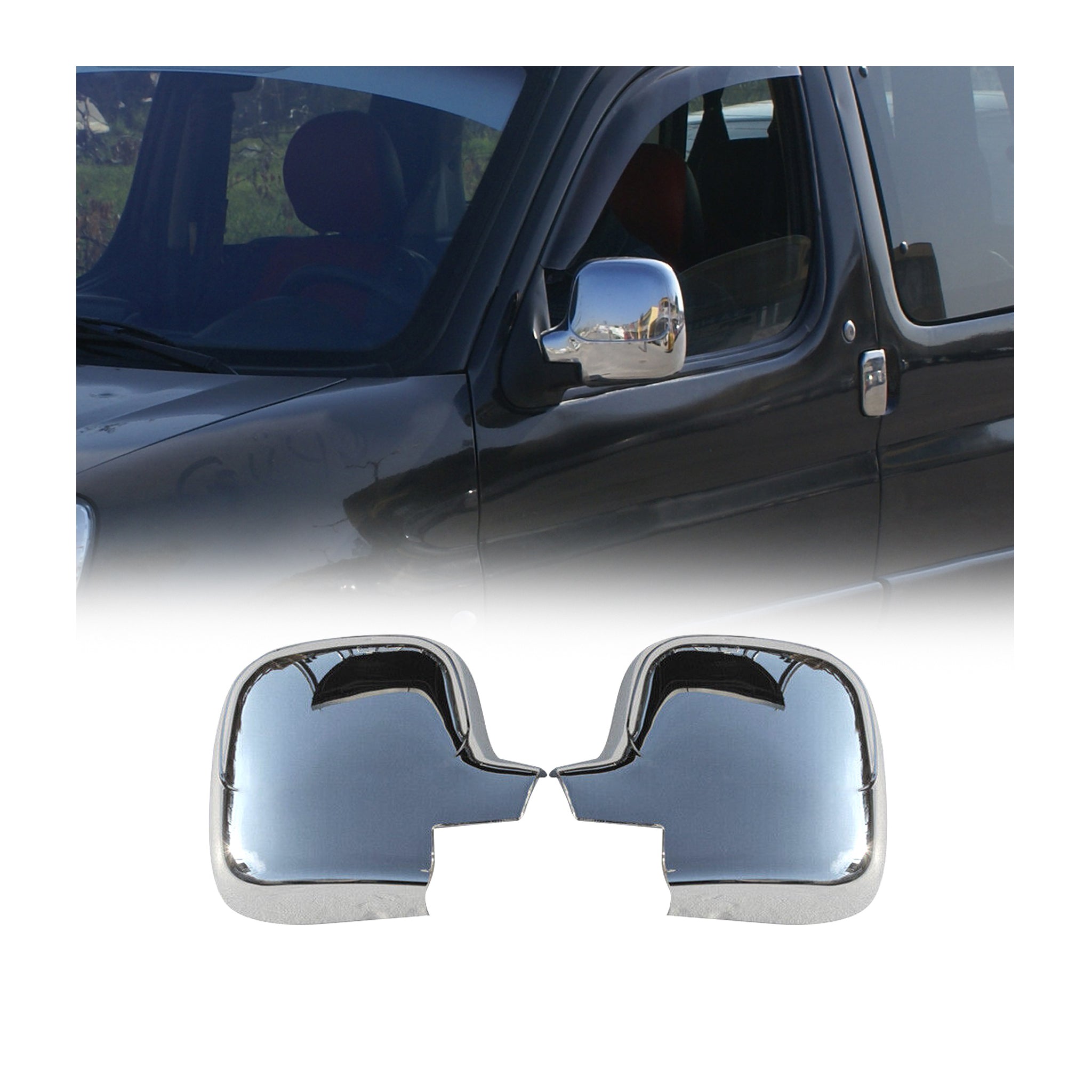 Spiegelkappen Spiegelabdeckung für Citroen Berlingo II 2008-12 Pre-FL Chrom ABS