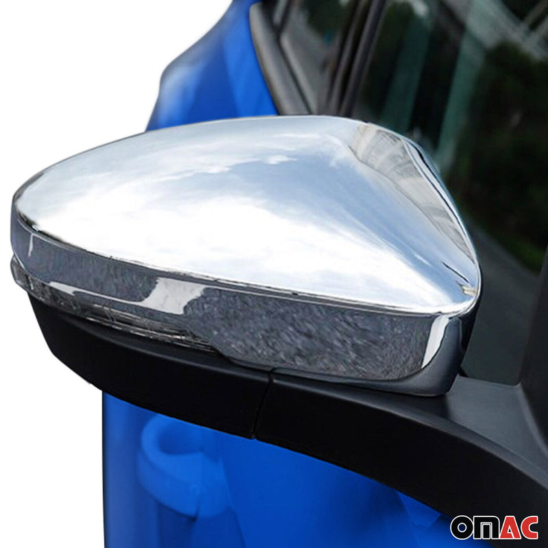 Spiegelkappen Spiegelabdeckung für VW T-Roc 2017-2025 Edelstahl Silber 2tlg