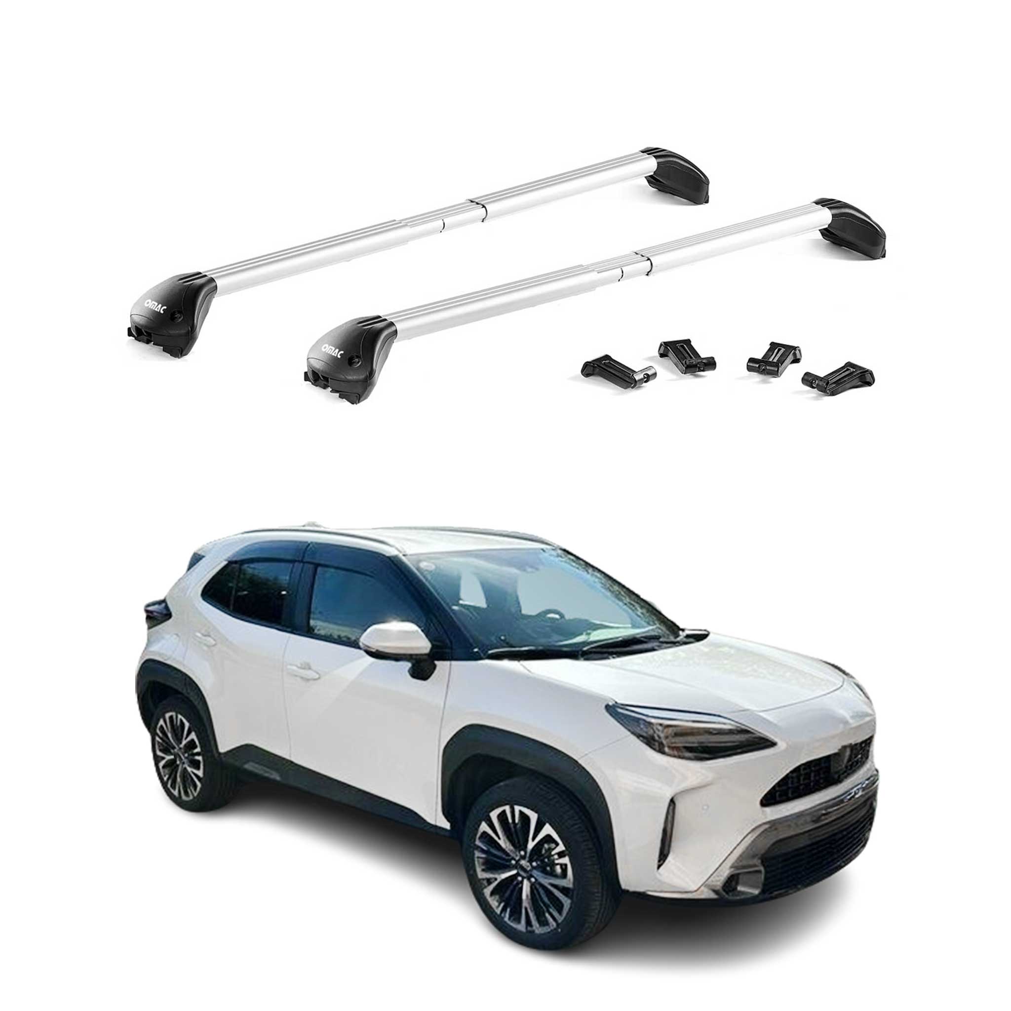 Dachträger Grundtäger für Toyota Yaris Cross 2020-2025 100kg Alu Silber 2x ABE