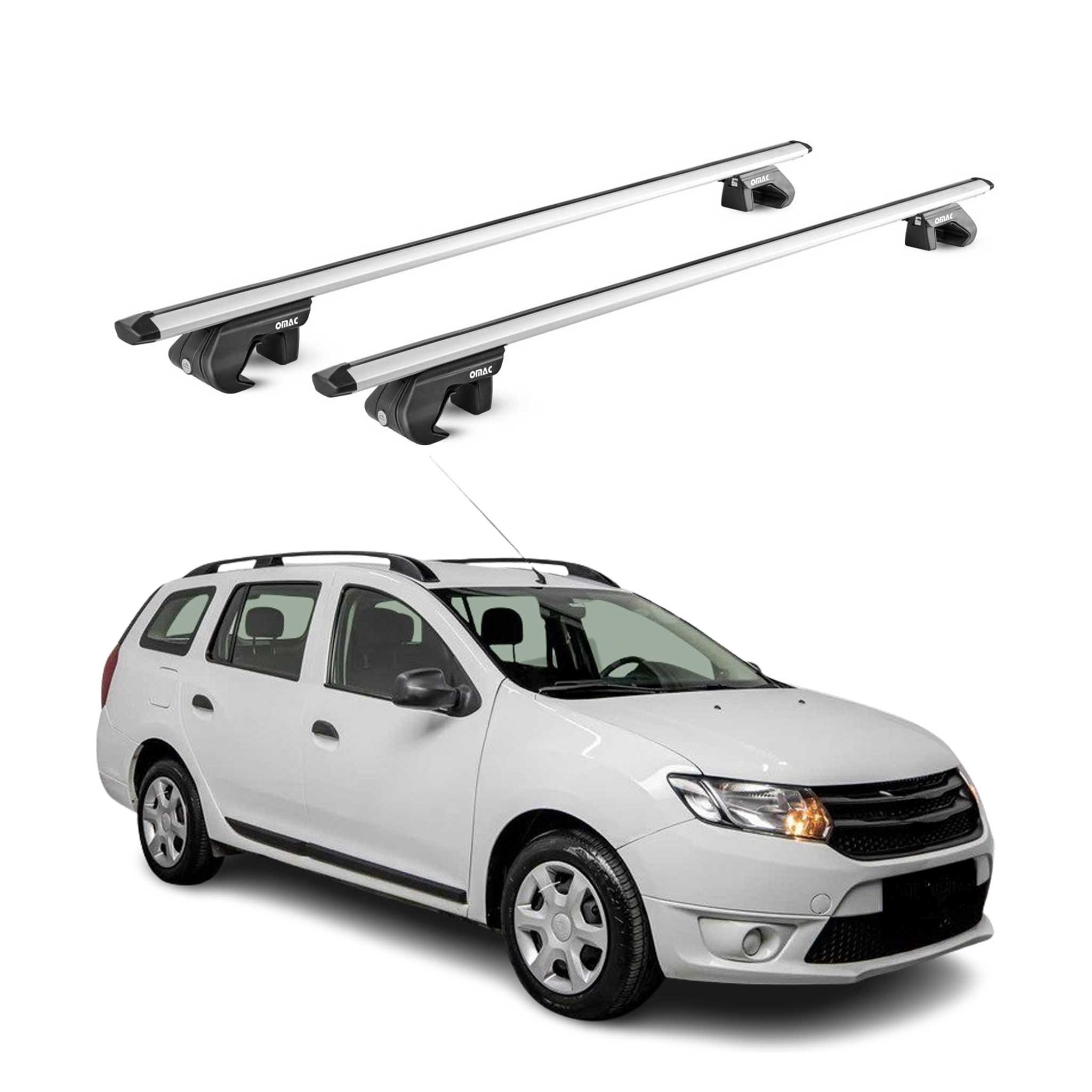 Dachträger Grundtäger für Dacia Logan MCV Kombi 2007-2020 90kg Alu Silber 2x ABE