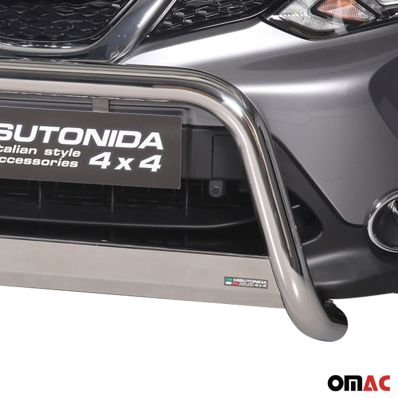 Frontbügel Frontschutzbügel für Nissan Qashqai 2017-2021 ø63mm Stahl Silber