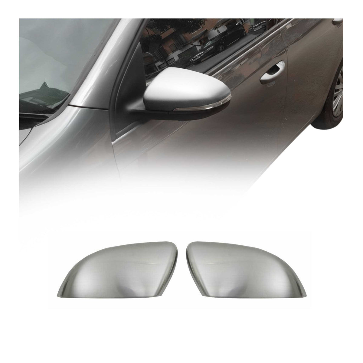 Spiegelkappen Spiegelabdeckung für VW Golf 2008-2012 Edelstahl Matt 2tlg