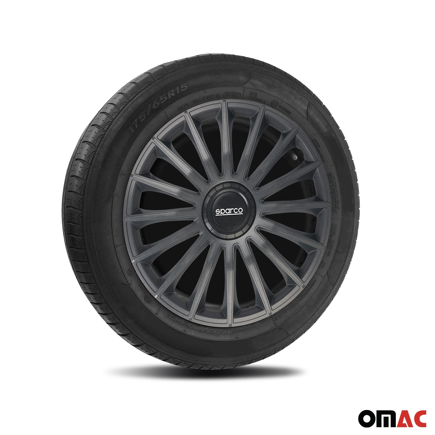 Radkappen Radzierblenden Sparco Treviso 16" Zoll Auto Abdeckung Set Grau 4x