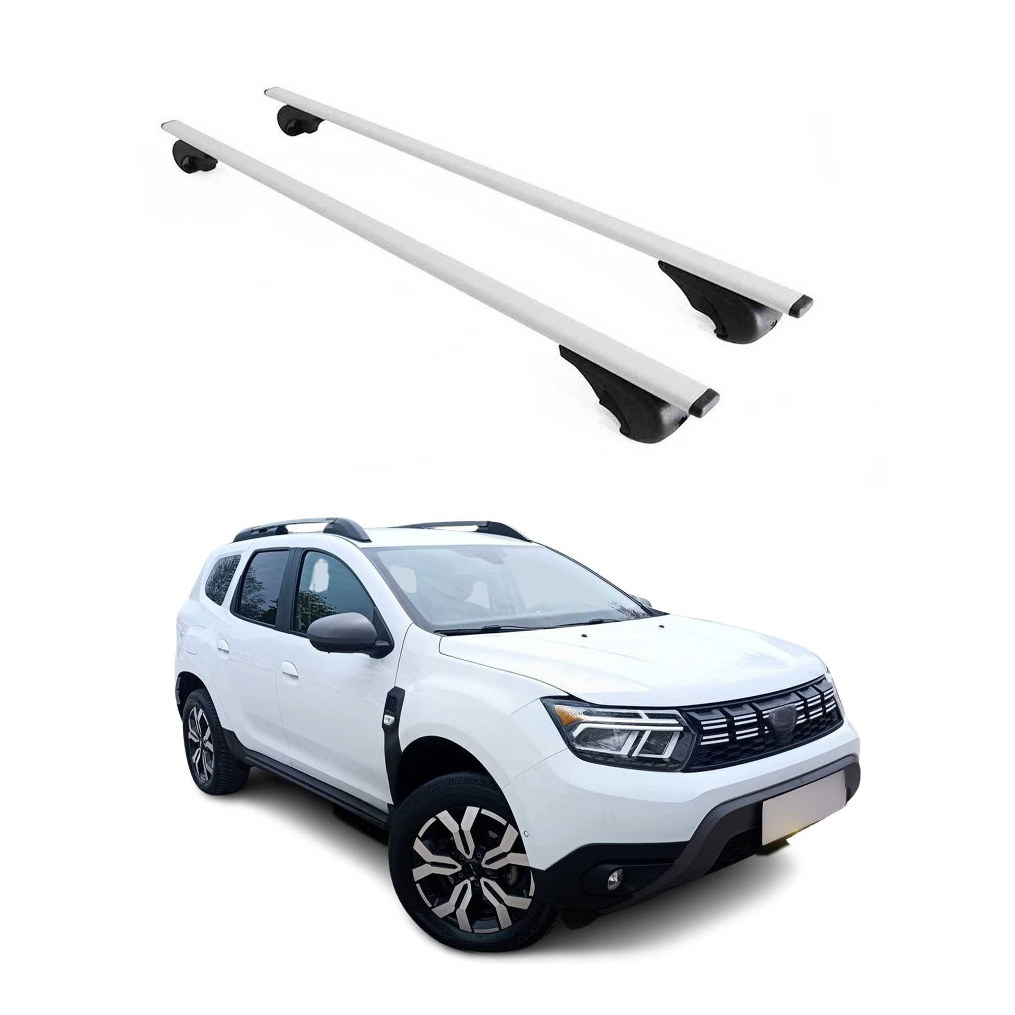 Dachträger Grundtäger für Dacia Duster mk3 2024-2026 75kg Metall Silber 2 tlg