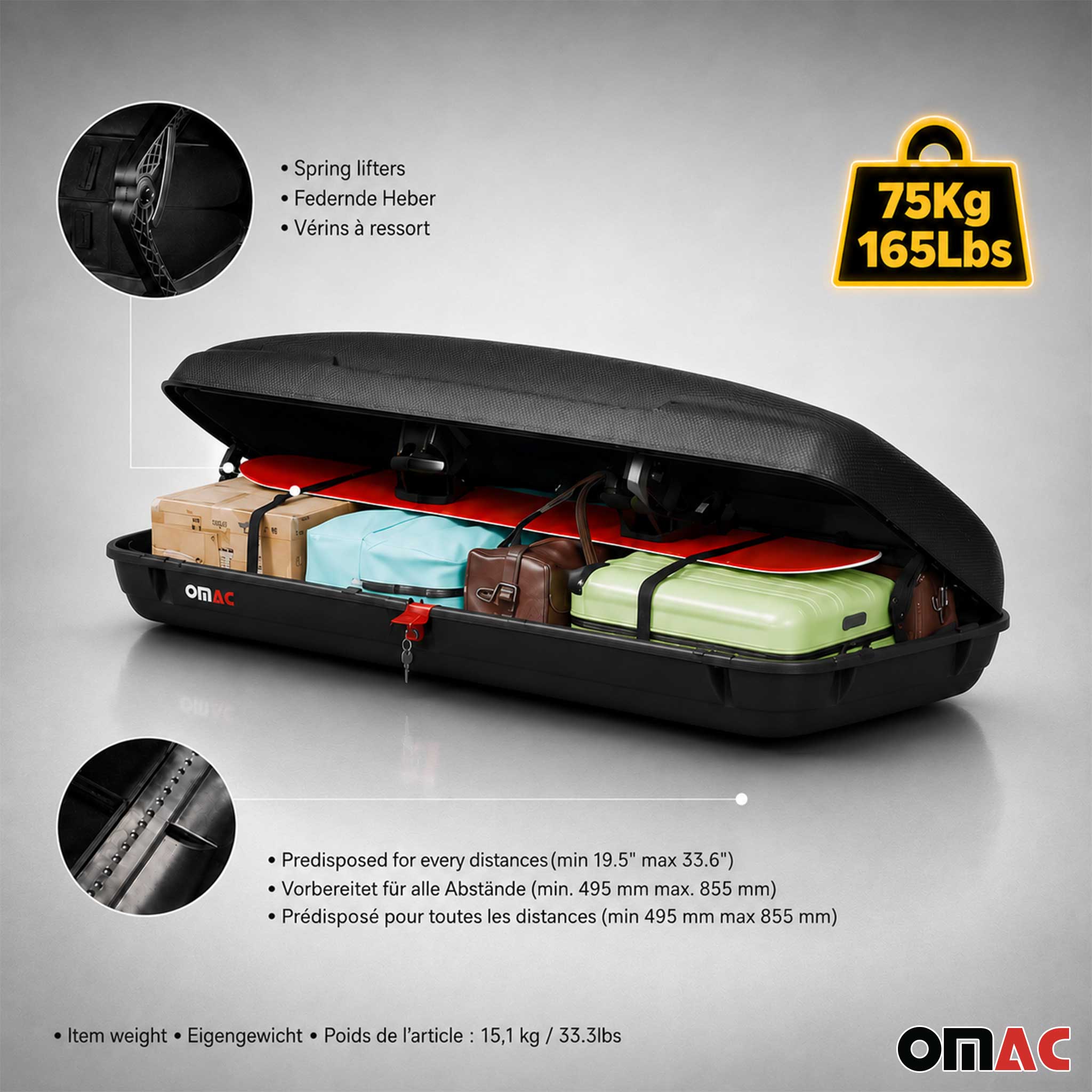 Carbonlook Dachbox 480L + Dachträger Audi A4 B9 Avant 2016-2025 Schwarz
