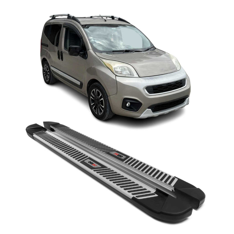 Trittbretter Seitenbretter Seitenschweller für Fiat Qubo 2008-2021 Alu Schwarz