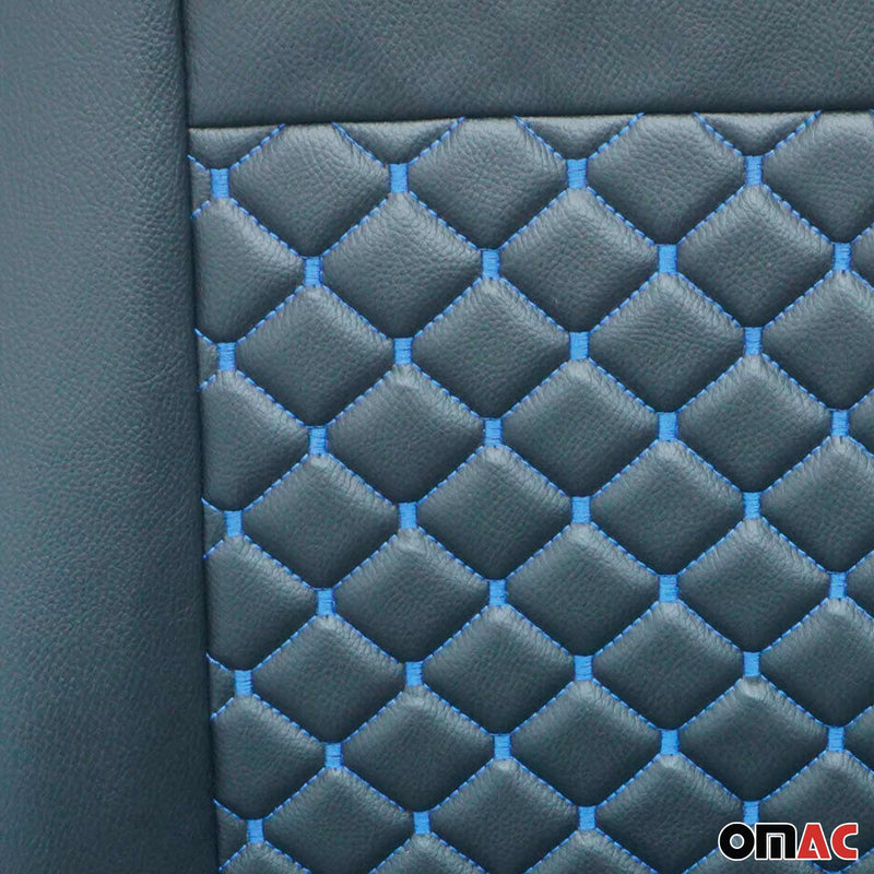 Sitzbezüge für Ford Transit Tourneo Custom 2012-2024 Kunstleder Schwarz Blau