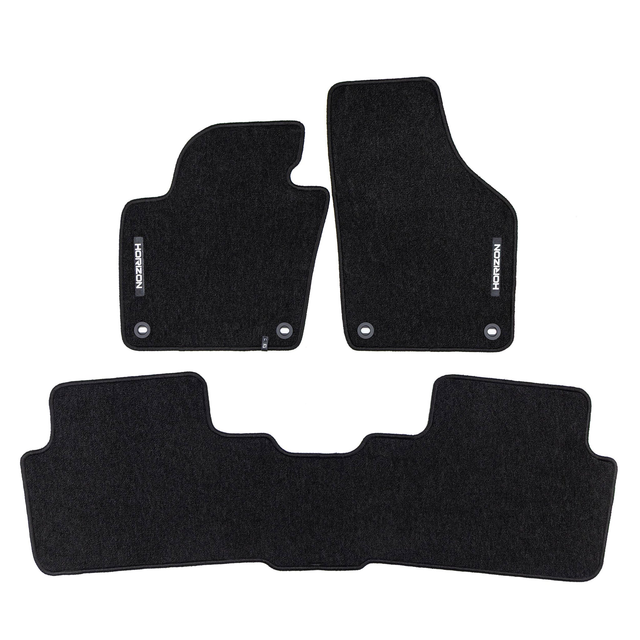 Velours Fußmatten für Seat Alhambra II 2010-2020 Autoteppich Schwarz 3 teile