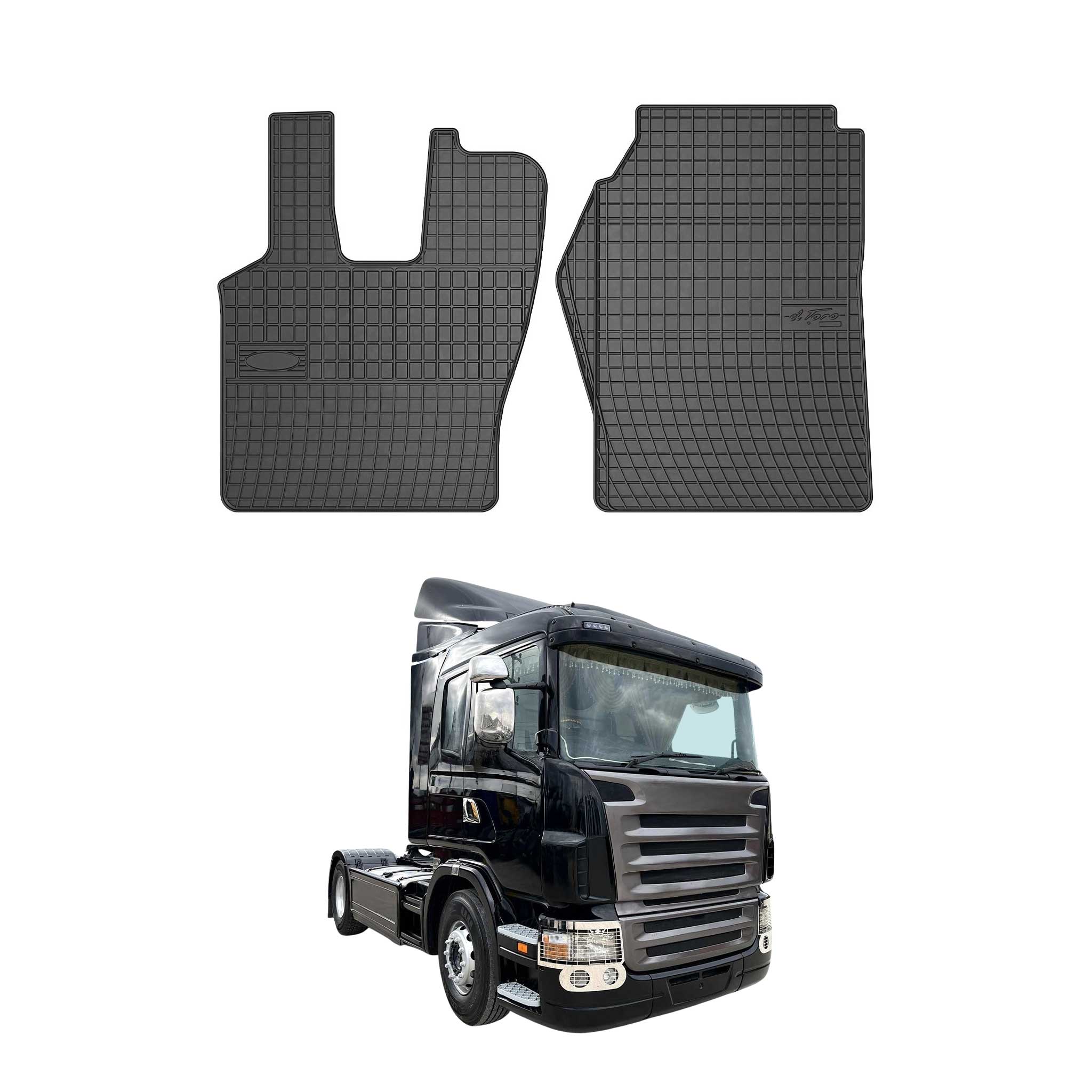 OMAC Gummi Fußmatten für Scania RIG 2004-2010 Automatten Gummi Schwarz 2tlg