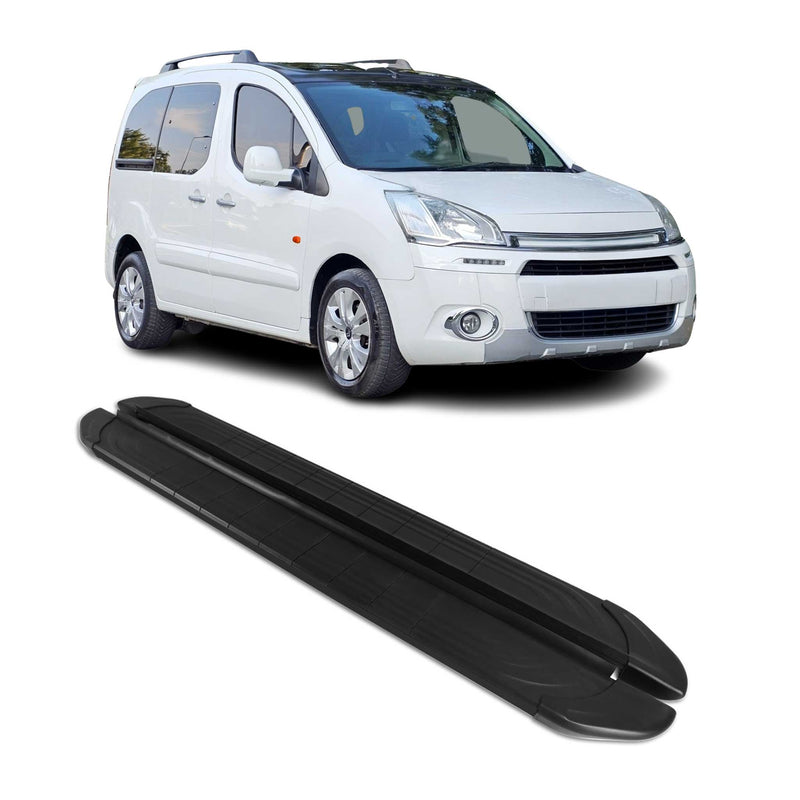 Trittbretter Seitenschweller für Citroen Berlingo L1 2008-2018 Alu Schwarz 2x