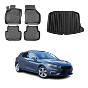 OMAC Fußmatten & Kofferraumwanne Set für Seat Leon IV 2020-2026