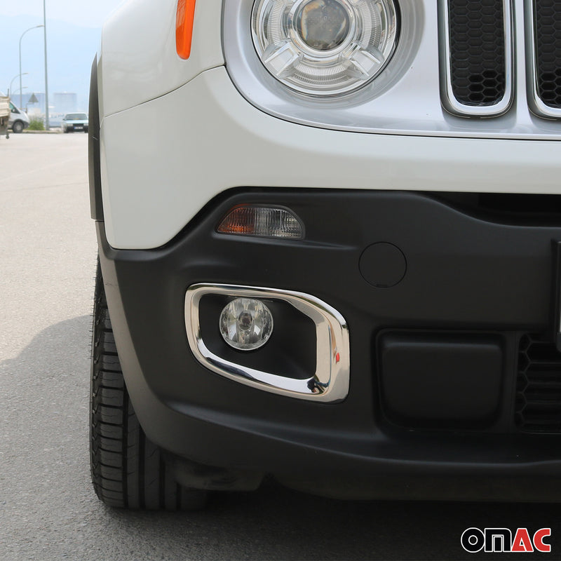 Nebelscheinwerfer Rahmen Umrandung für Jeep Renegade 2014-2019 Edelstahl 2x