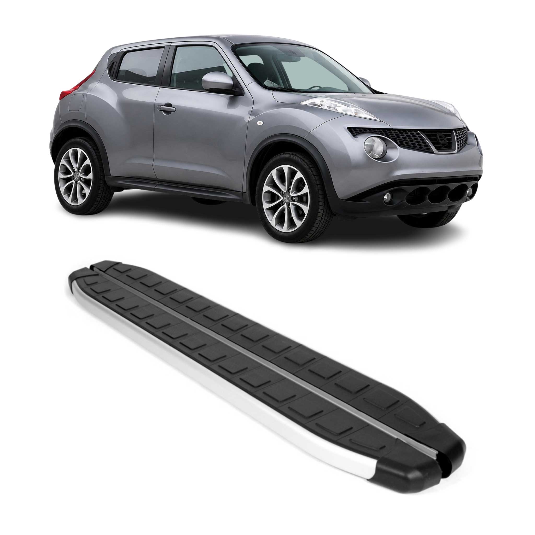 Seitenschweller Seitenbretter Trittbretter für Nissan Juke I 2010-2019 Schwarz