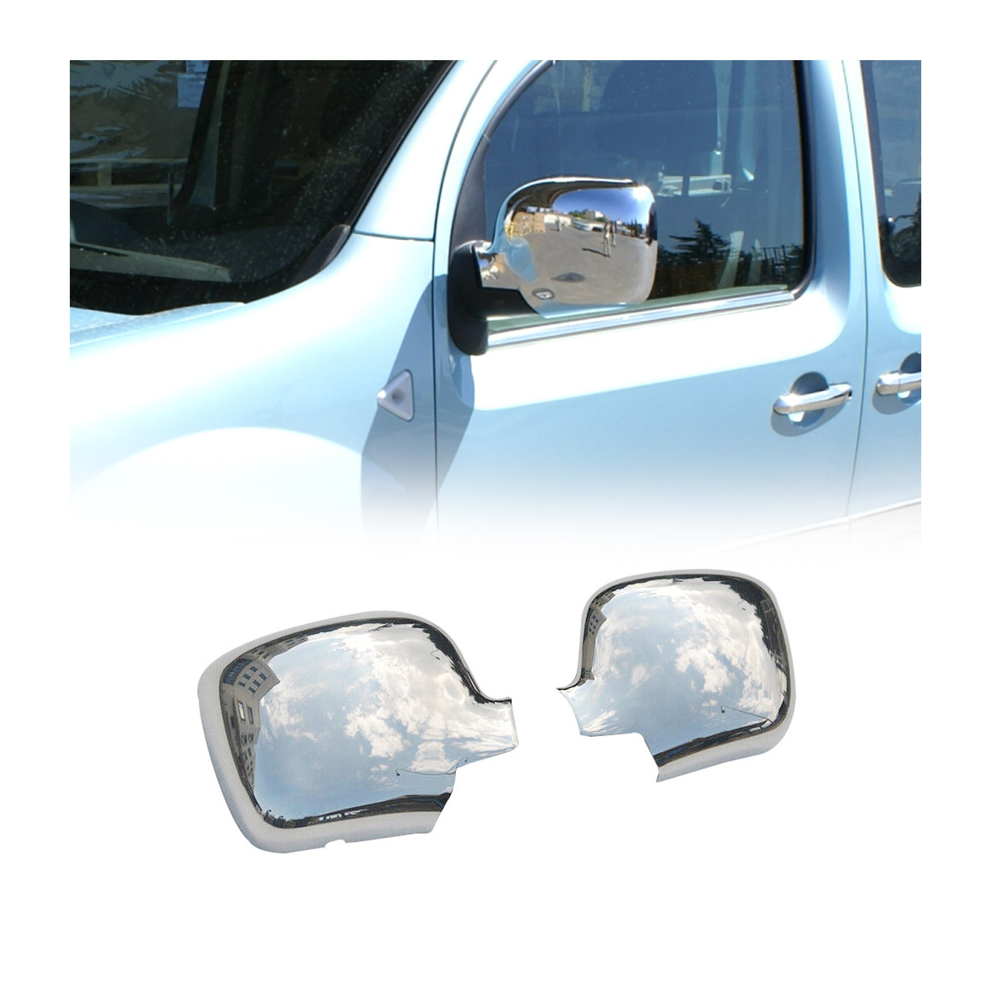 Spiegelkappen Spiegelabdeckung für Renault Kangoo 2004-2007 Edelstahl Chrom