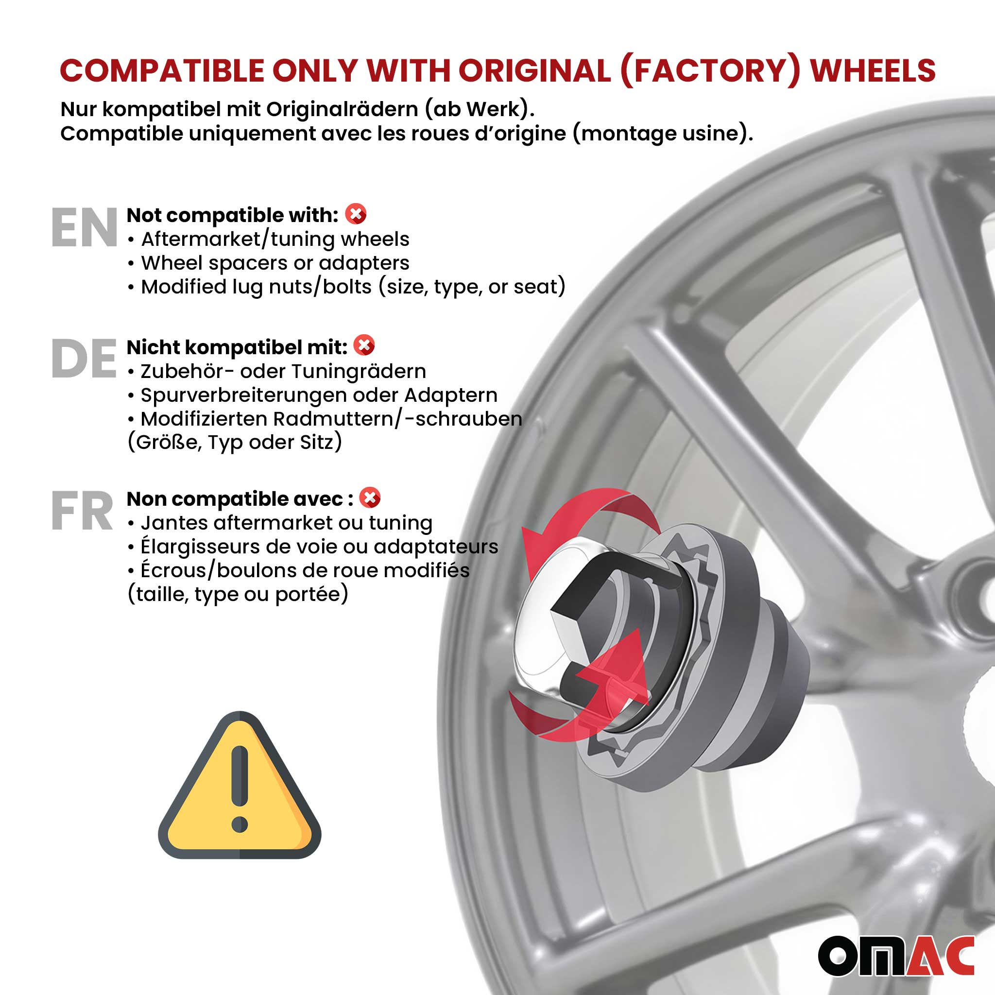 Radschloss Radschrauben Satz für Fiat 600 ab 2023 Felgenschloss Schwarz M12X1.25