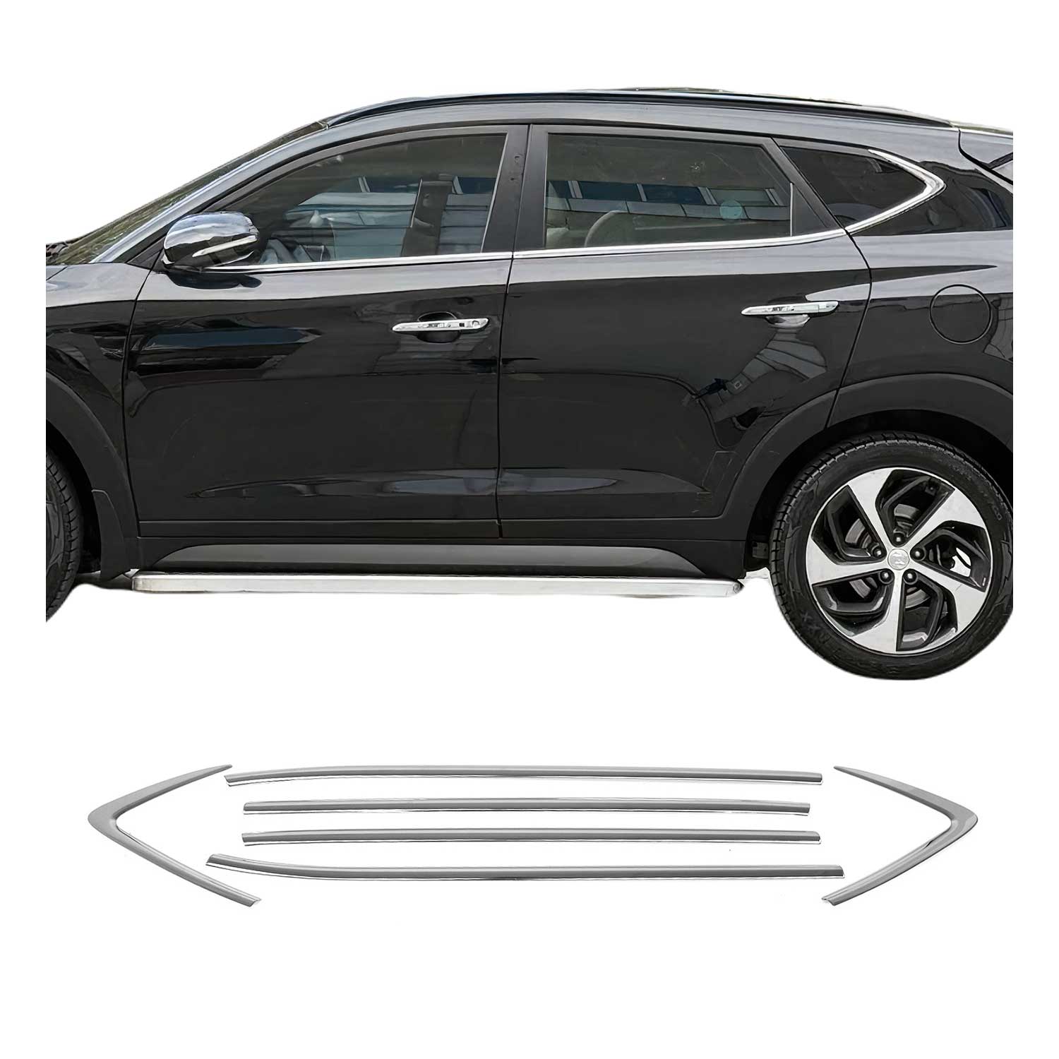 Fensterleisten Zierleisten für Hyundai Tucson 2015-2020 Edelstahl Chrom 6tlg