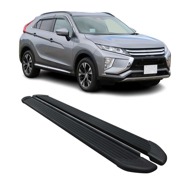 Trittbretter Seitenschweller für Mitsubishi Eclipse Cross 2018-2025 Alu Schwarz