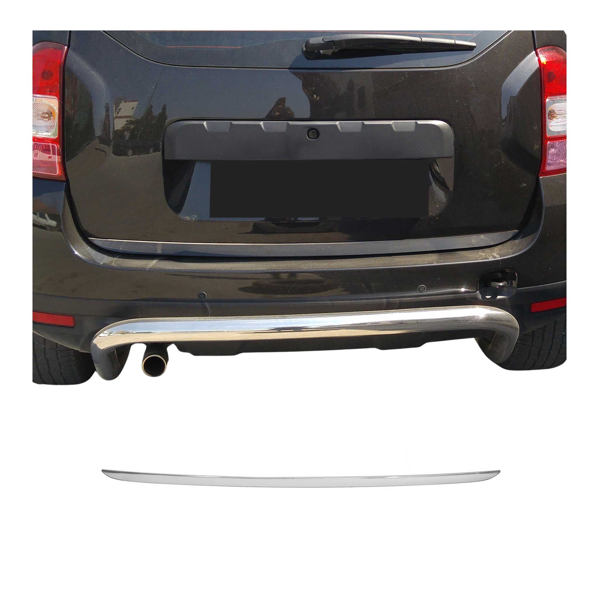 Kofferraumleiste Heckklappe Leiste für Dacia Duster 2010-2018 Edelstahl Chrom