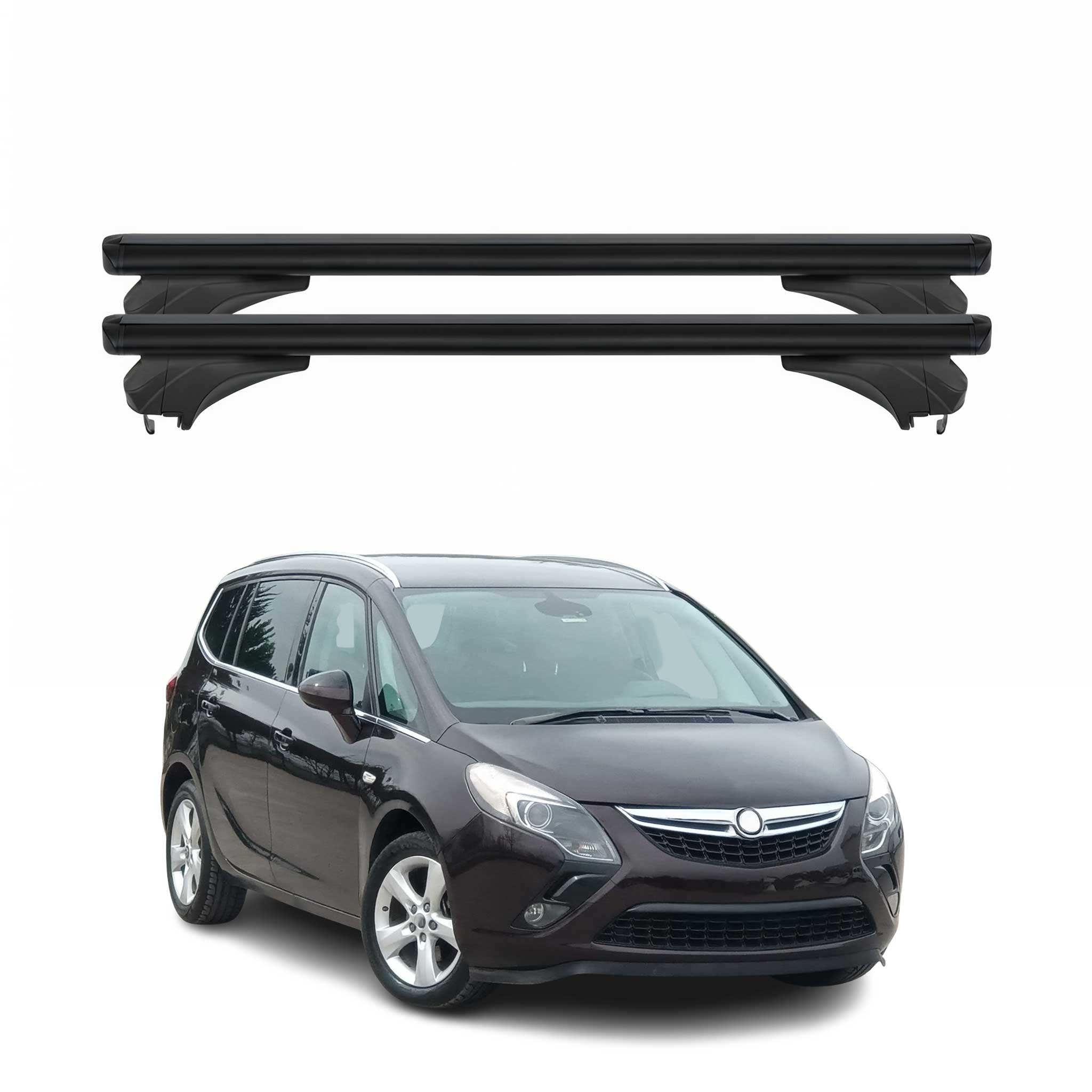 Menabo Dachträger für Opel Zafira C Tourer 2011-2019 Aluminium Schwarz 2 tlg