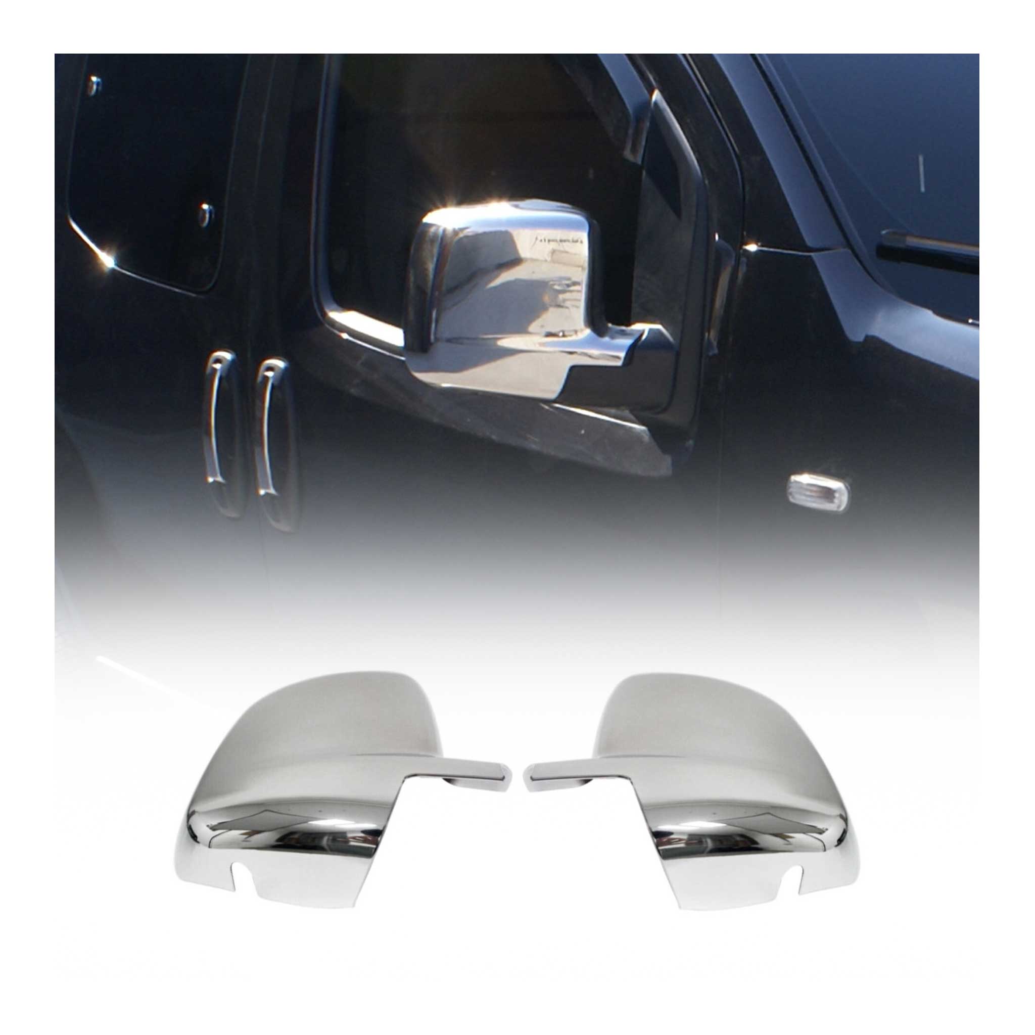 Spiegelkappen Spiegelabdeckung für Fiat Fiorino 2008-2021 Edelstahl Chrom 2tlg