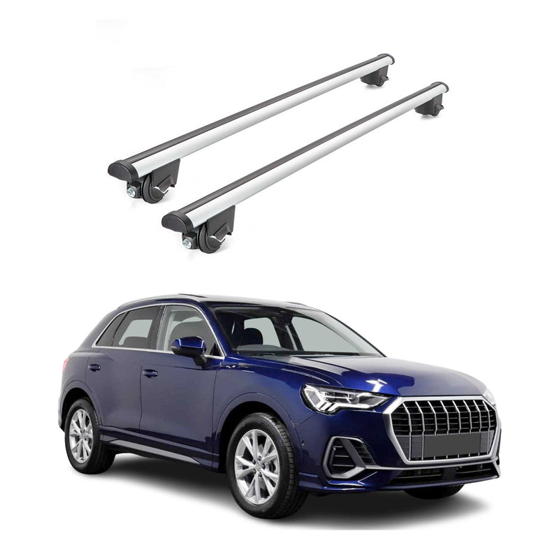 Dachträger Grundtäger für Audi Q3 mk2 2018-2025 100kg Aluminium Silber 2 tlg ABE
