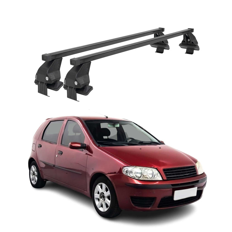 Menabo Dachträger Grundtäger für Fiat Punto 1999-2007 50kg Stahl Schwarz 2 tlg