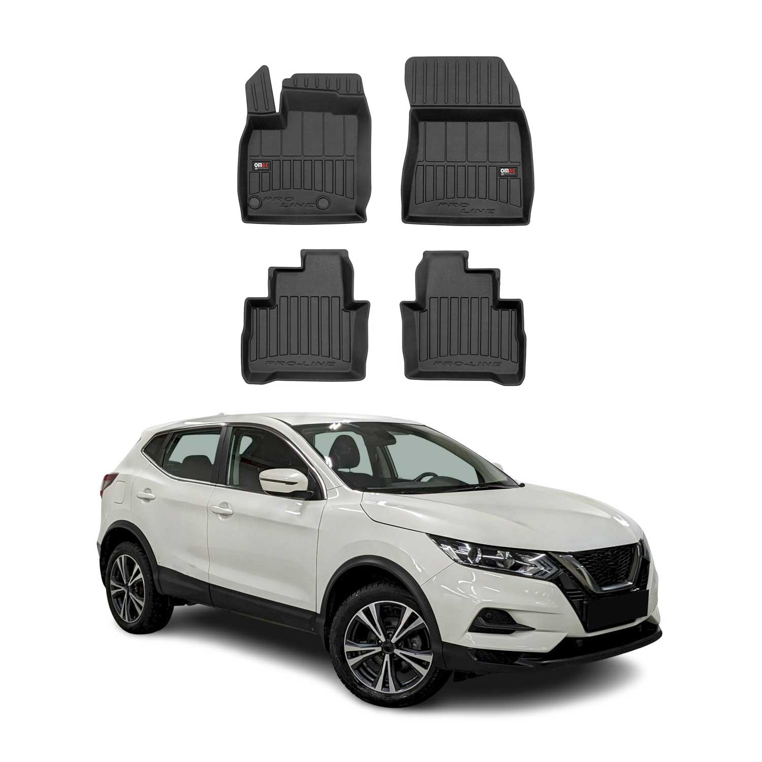 OMAC Gummi Fußmatten für Nissan Qashqai 2021-2026 Premium TPE Automatten 4tlg