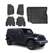 OMAC Fußmatten & Kofferraumwanne Set für Jeep Wrangler 2018-2026 Gummi TPE 5x