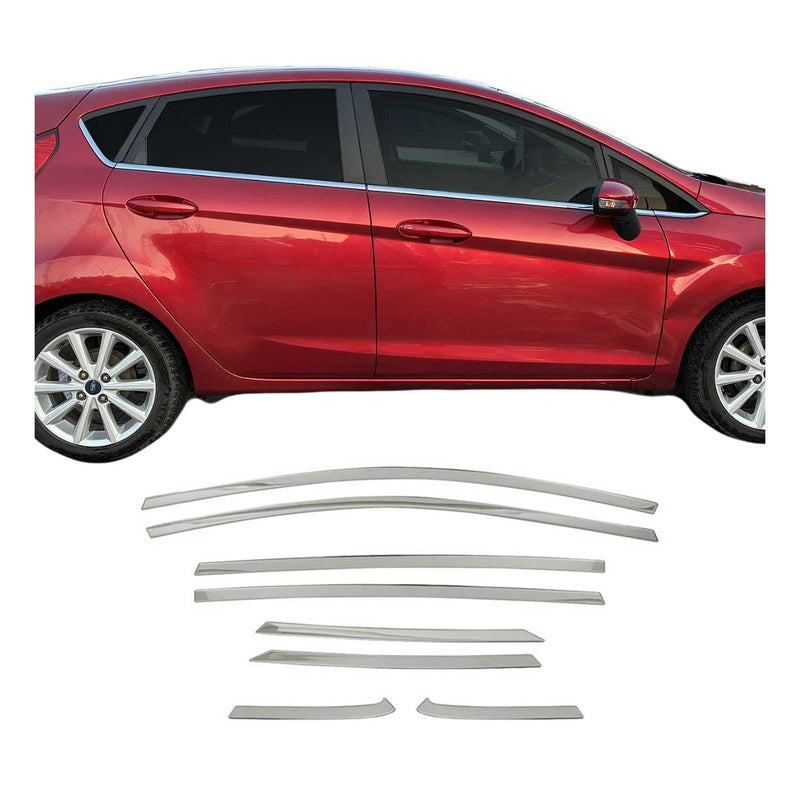 Fensterleisten Zierleisten für Ford Fiesta 2017-2021 Schrägheck Edelstahl 8tlg