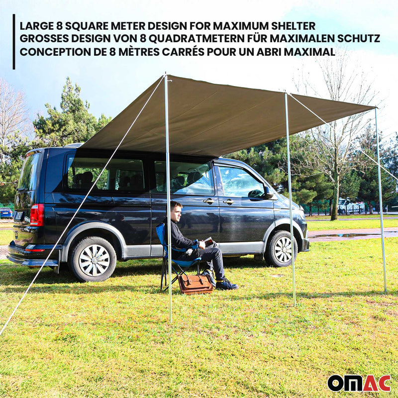 Sonnensegel Kederschiene Vorzelt Satz für VW T7 Transporter Caravelle L1 Schwarz