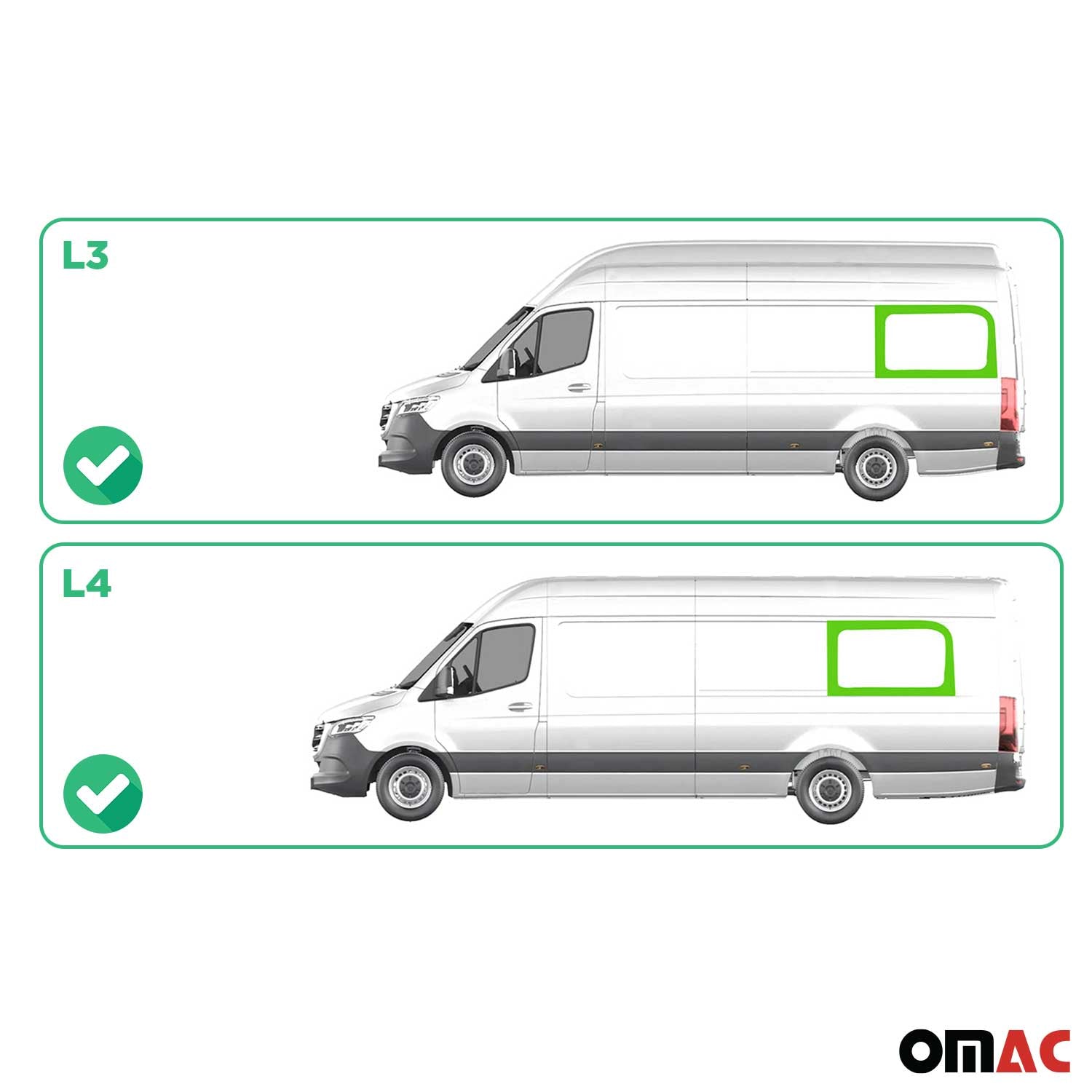Fensterscheibe für VW Crafter Kasten 2006-2017 L3 L4 Hintere linke Seite