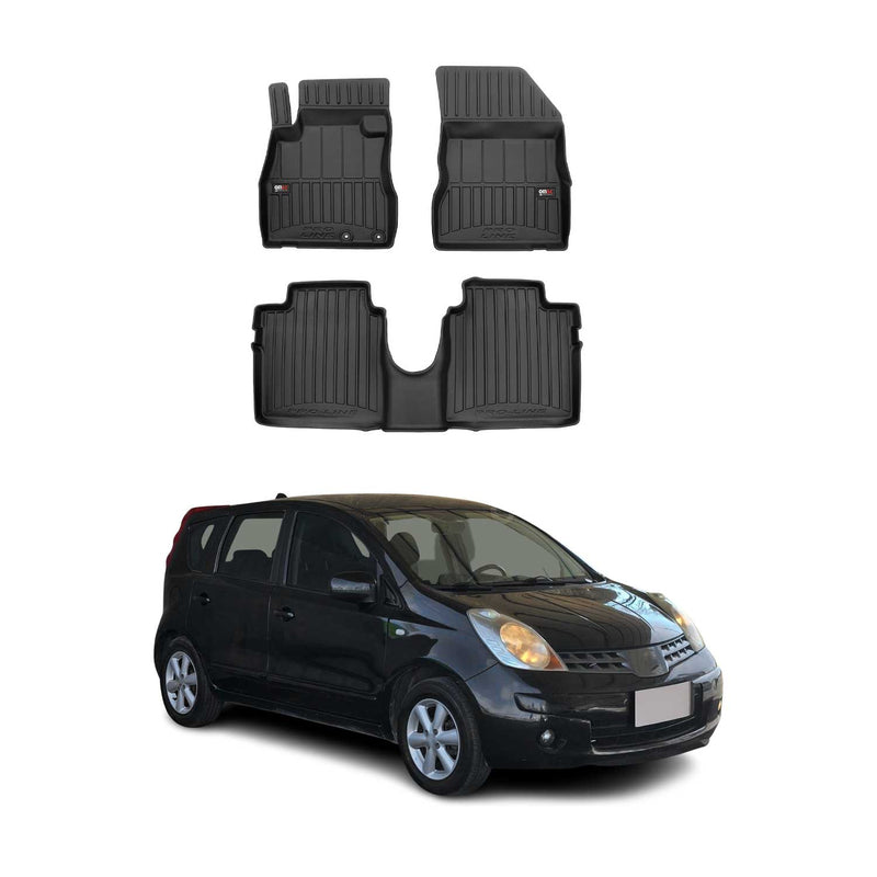Fußmatten Gummimatten für Nissan Note II E12 2012-2017 Premium Schwarz TPE 3x